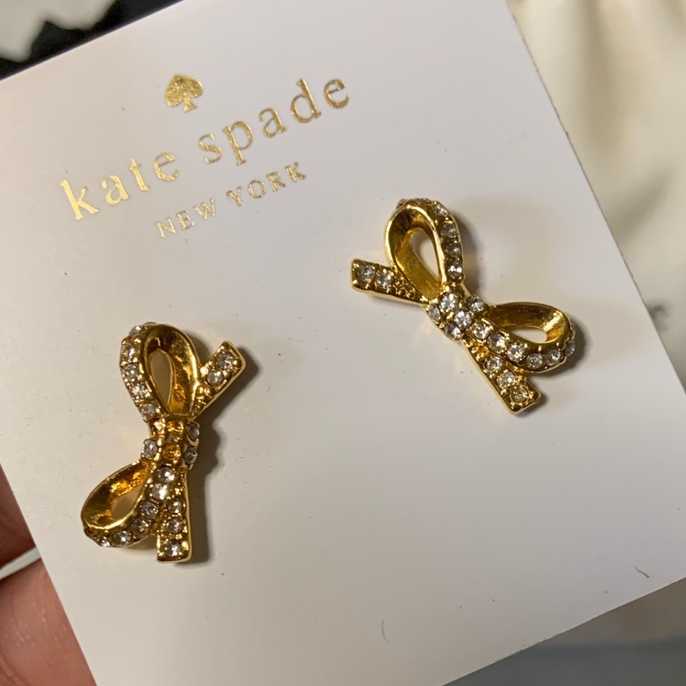 Kate spade gold bow earrings